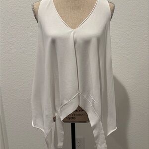 Elegant V-Neck White Sleeveless Blouse